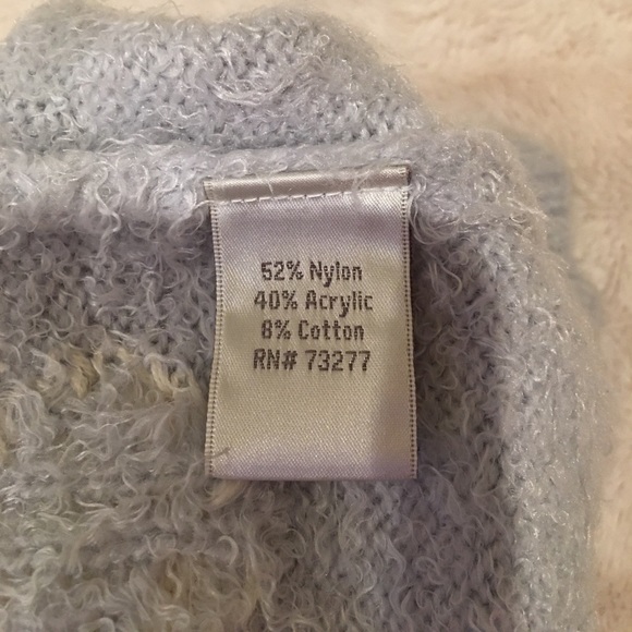 Lauren Conrad Blue & White Polka Dot Fuzzy Sweater - Picture 4 of 5